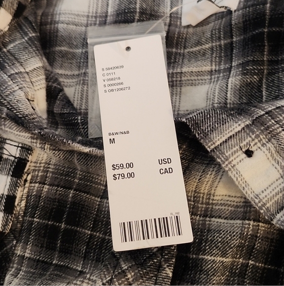 BDG Urban Outfitters Plaid Flannel Crop Top Checkered Pockets Medium NWT - Picture 6 of 8